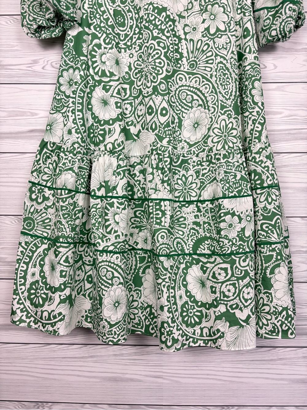 Hyacinth House green and white floral hillsborough midi dress large NWT - Picture 3 of 12